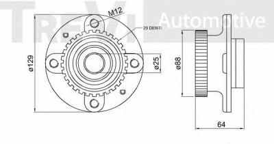TREVI AUTOMOTIVE wb1338 -  Комплект подшипника ступицы колеса